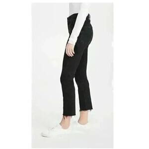 Mother Superior the scrapper cuff ankle gray black washed raw hem jeans size 24